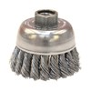 Weiler 2-3/4" Single Row Knot Wire Cup Brush .020" Steel Fill 5/8"-11 UNC Nut 13286